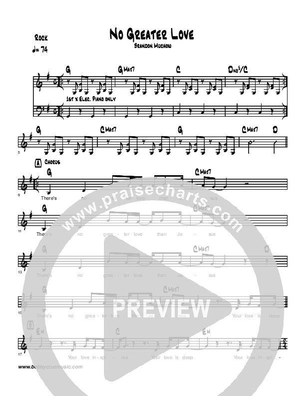 No Greater Love Lead Sheet (Brandon Muchow)