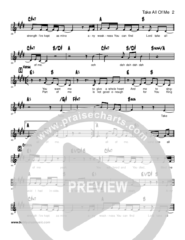 Take All Of Me Lead Sheet (Brandon Muchow)