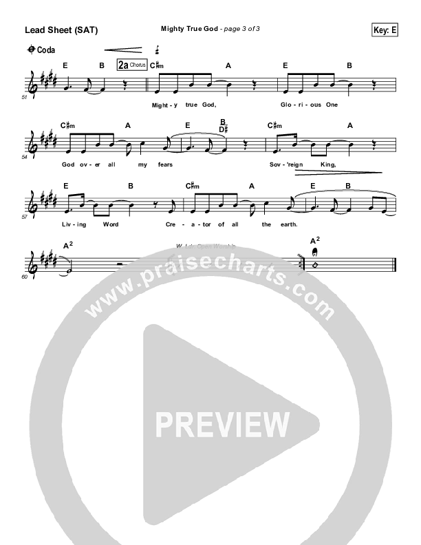 Mighty True God Lead Sheet (VCC Live / Relate Church)