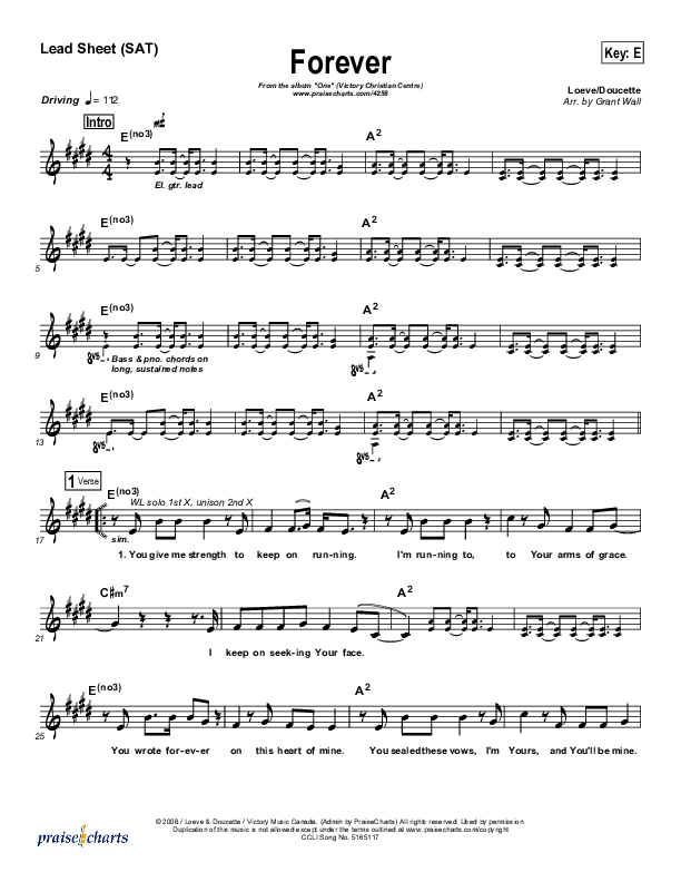 Forever Lead Sheet (VCC Live / Relate Church)