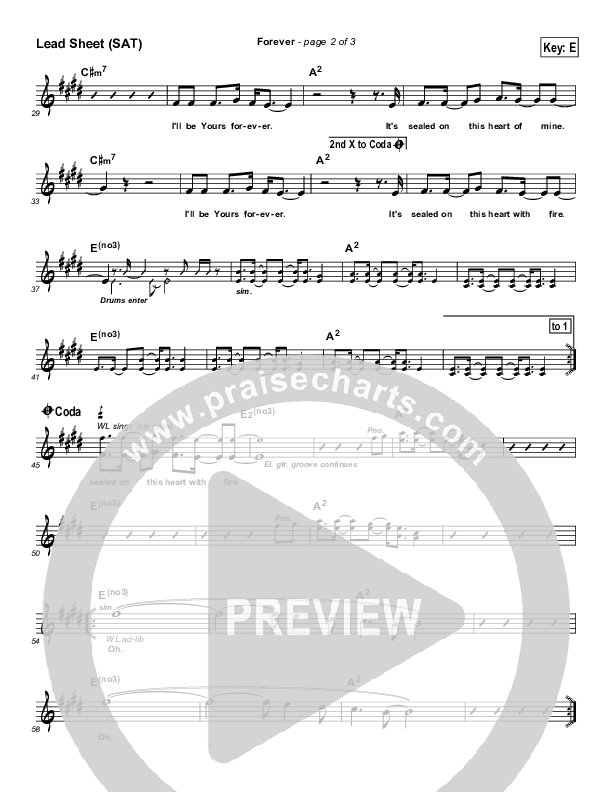 Forever Lead Sheet (VCC Live / Relate Church)