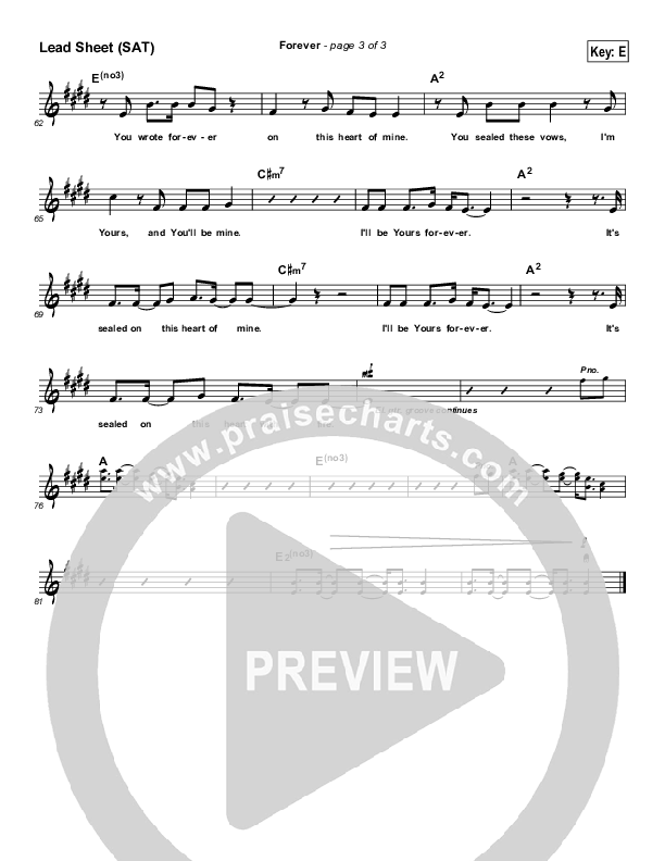 Forever Lead Sheet (VCC Live / Relate Church)