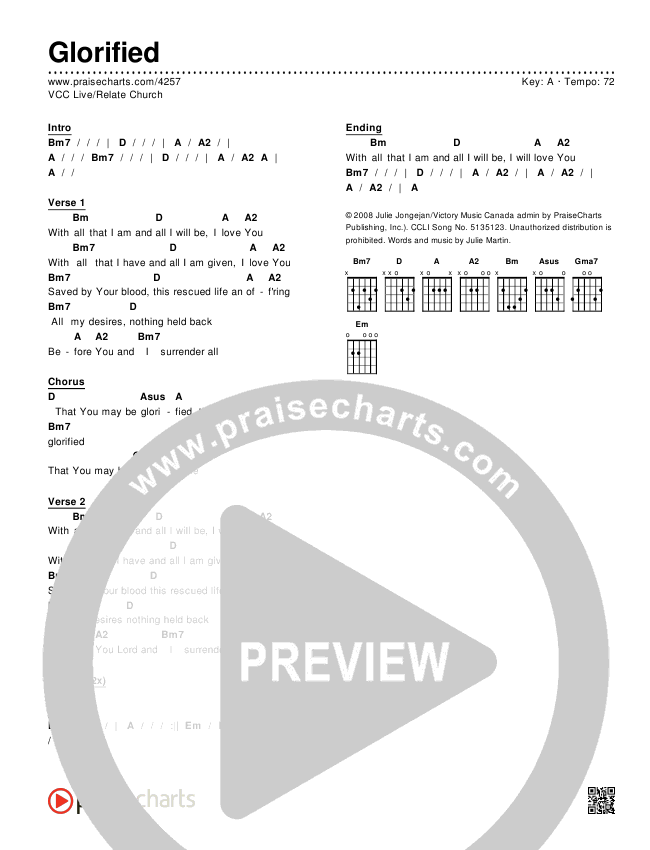 Glorified Chords & Lyrics (VCC Live / Relate Church)