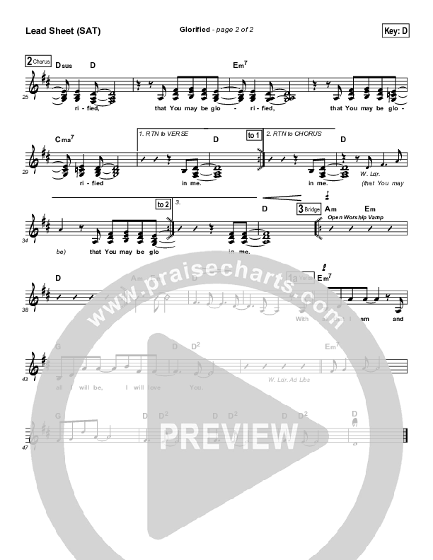 Glorified Lead Sheet (SAT) (VCC Live / Relate Church)