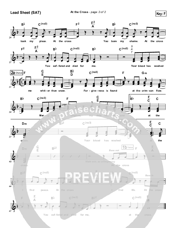 At The Cross Lead Sheet (SAT) (Maranatha Singers)
