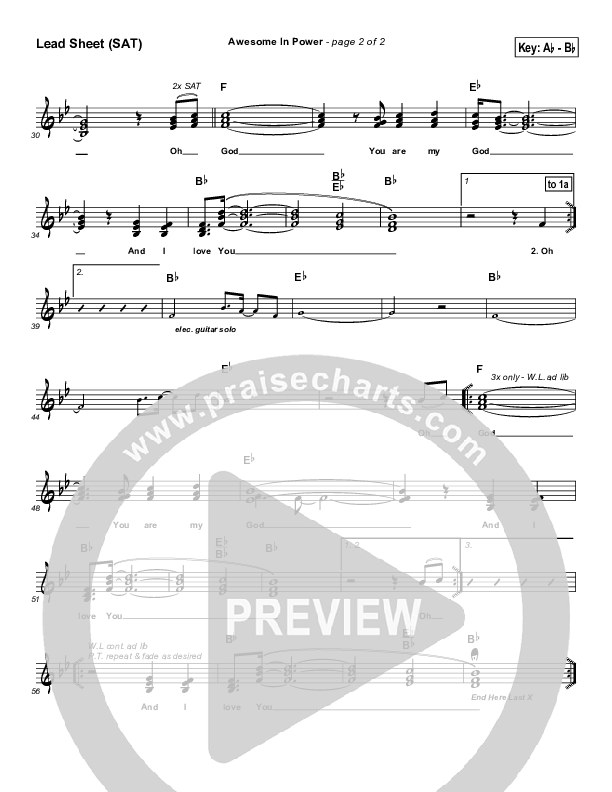 Awesome In Power Lead Sheet (Rick Founds)