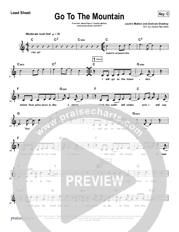 Go To The Mountain Lead Sheet (Jachin Mullen)