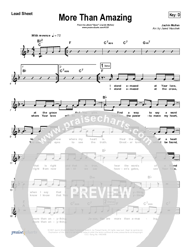 More Than Amazing Lead Sheet (Jachin Mullen)