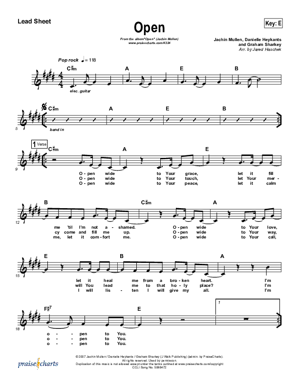Open Lead Sheet (Jachin Mullen)