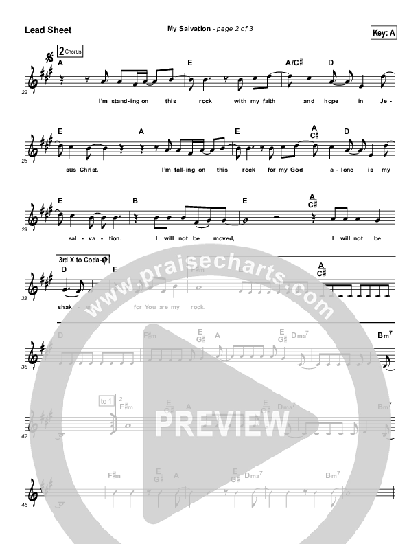 My Salvation Lead Sheet (Jachin Mullen)