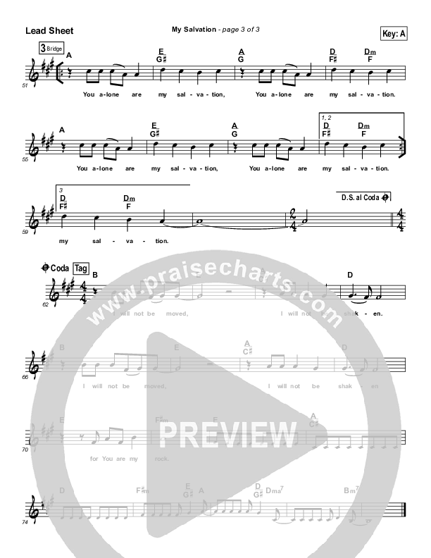 My Salvation Lead Sheet (Jachin Mullen)