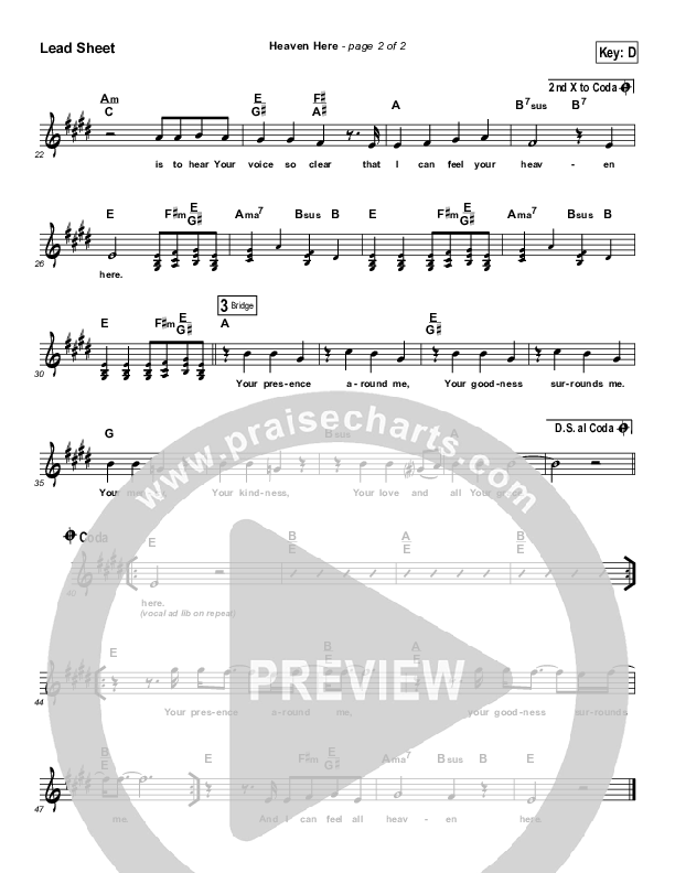 Heaven Here Lead Sheet (Jachin Mullen)