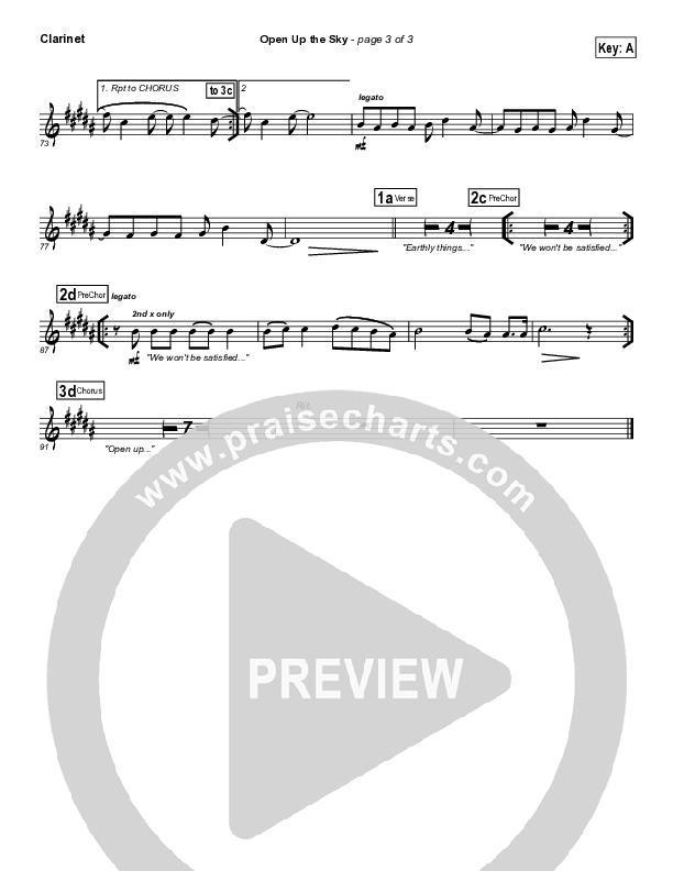 Open Up The Sky Clarinet (Jonathan Stockstill)