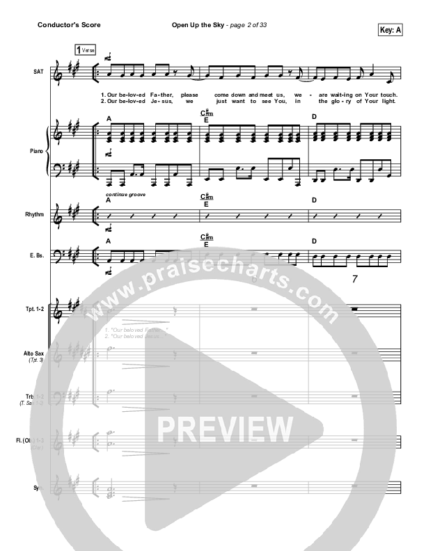 Open Up The Sky Conductor's Score (Jonathan Stockstill)