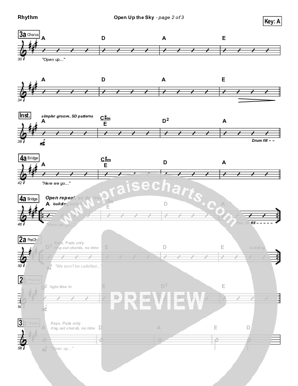 Open Up The Sky Rhythm Chart (Jonathan Stockstill)