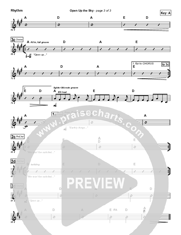 Open Up The Sky Rhythm Chart (Jonathan Stockstill)