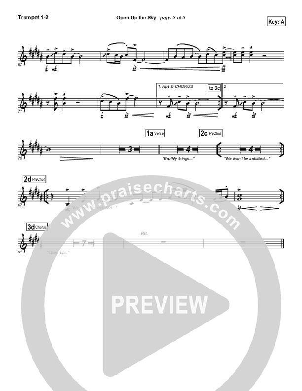 Open Up The Sky Trumpet 1,2 (Jonathan Stockstill)