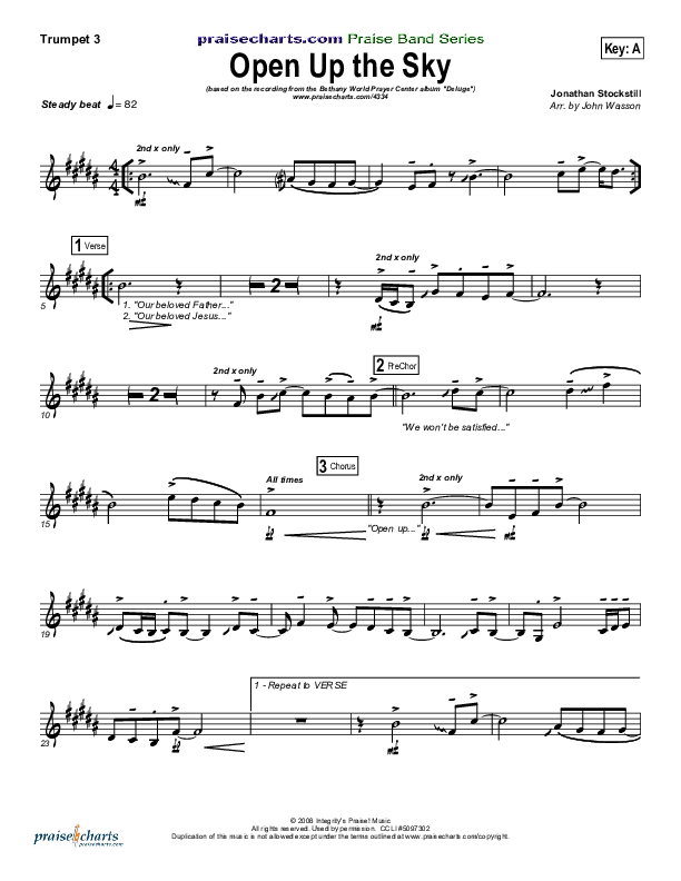 Open Up The Sky Trumpet 3 (Jonathan Stockstill)
