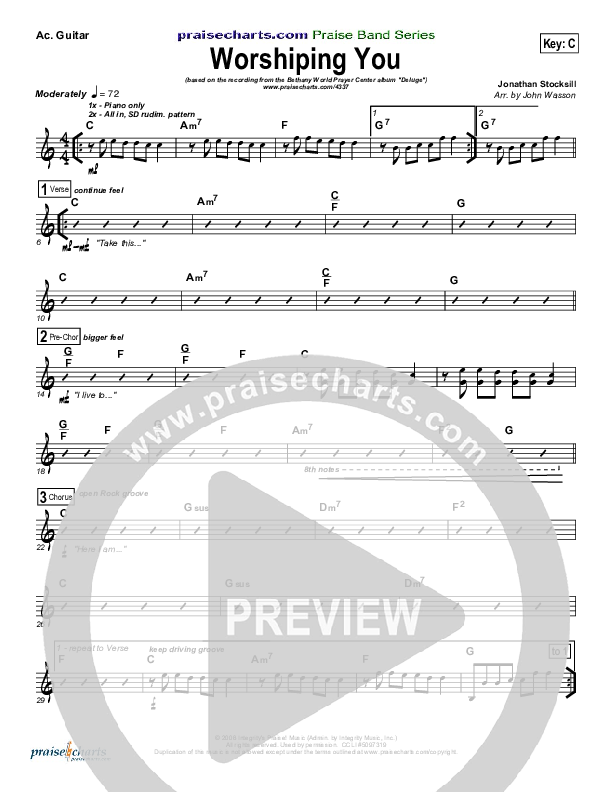 Worshiping You Rhythm Chart (Jonathan Stockstill)