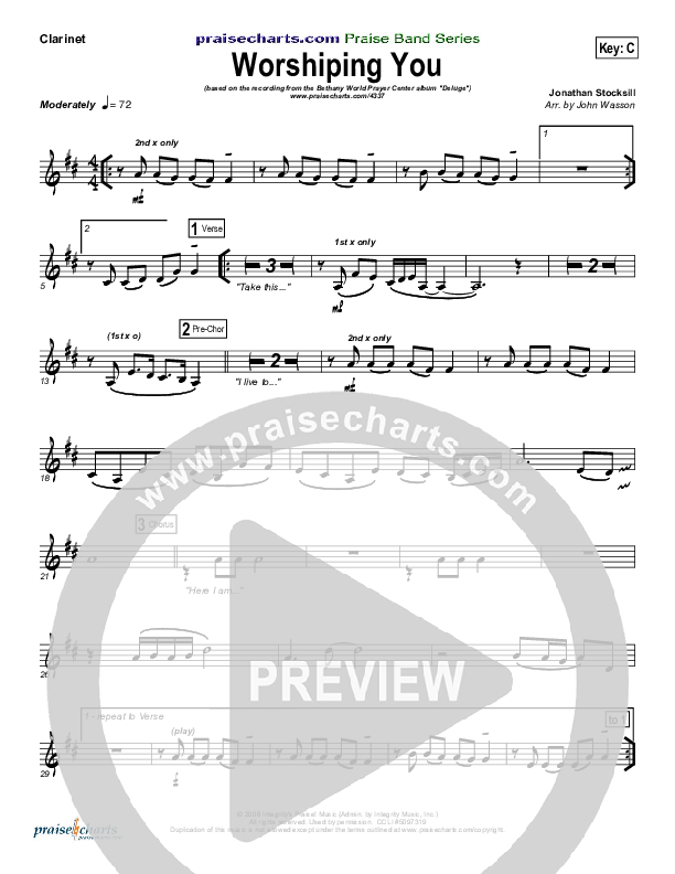 Worshiping You Clarinet (Jonathan Stockstill)