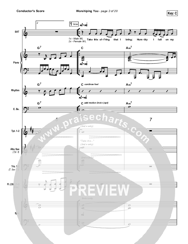 Worshiping You Conductor's Score (Jonathan Stockstill)