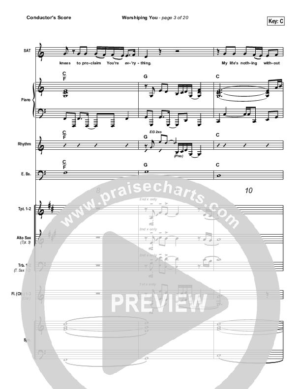 Worshiping You Conductor's Score (Jonathan Stockstill)