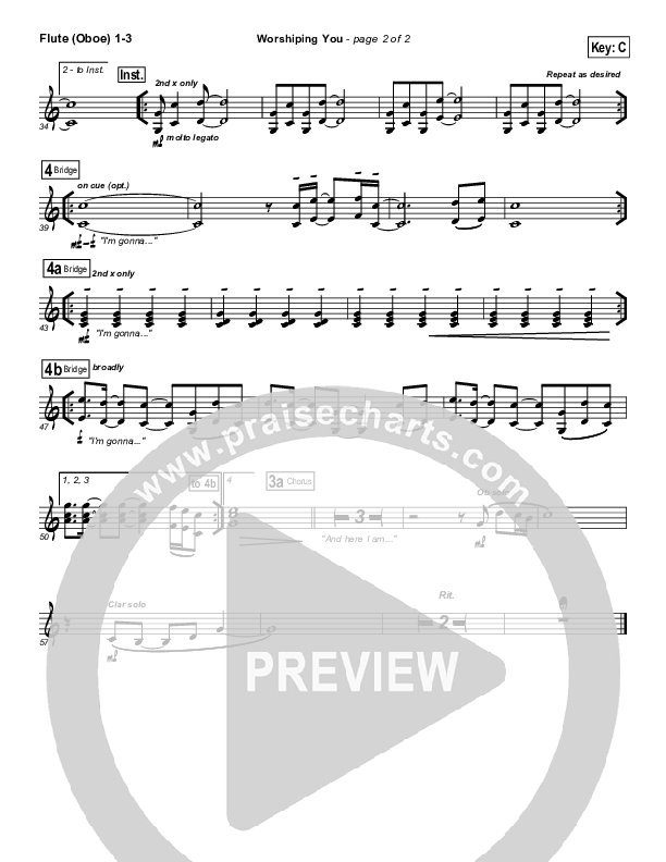 Worshiping You Flute/Oboe 1/2/3 (Jonathan Stockstill)