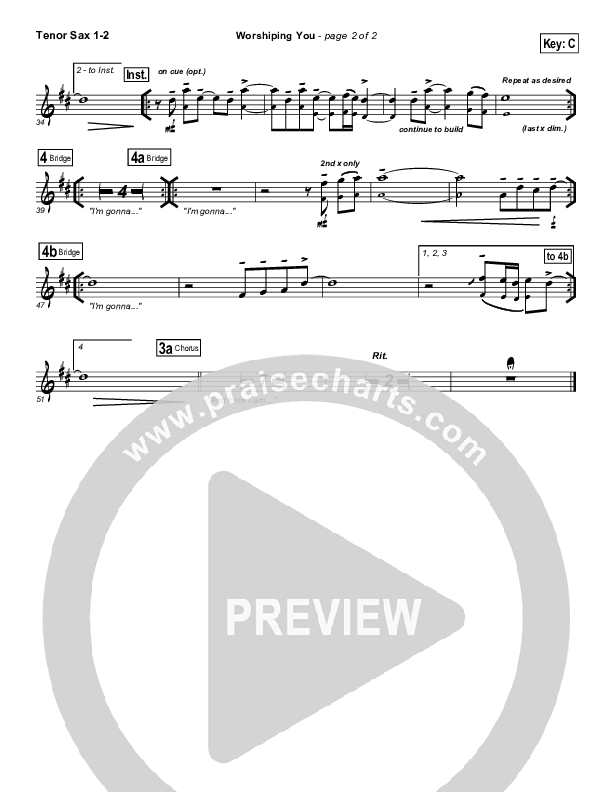 Worshiping You Tenor Sax 1/2 (Jonathan Stockstill)