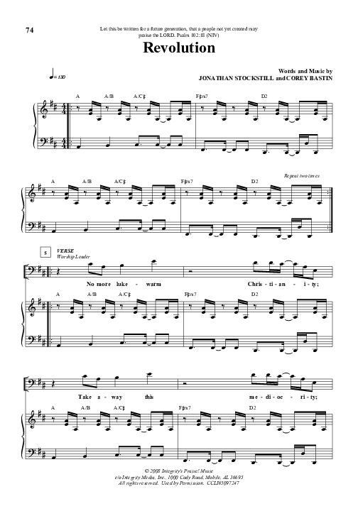 Revolution Lead & Piano (Jonathan Stockstill / Corey Bastin)