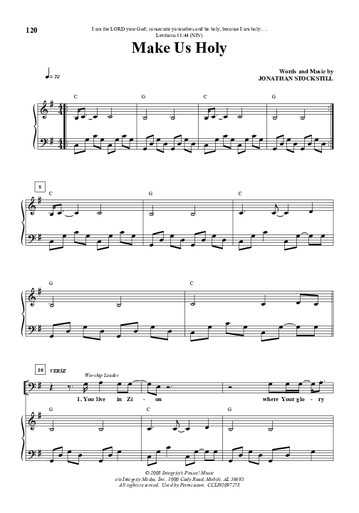 Make Us Holy Piano/Vocal (Jonathan Stockstill)