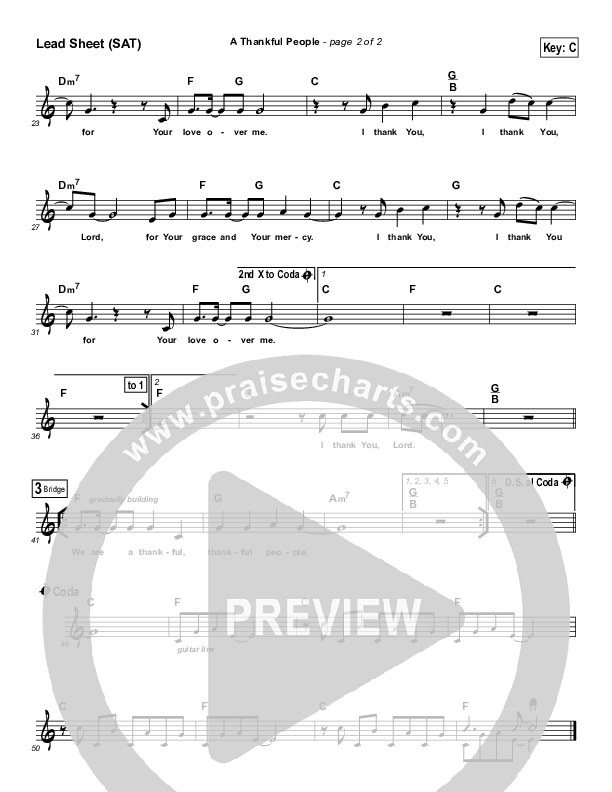 Thankful People Lead Sheet (The Rock Worship)