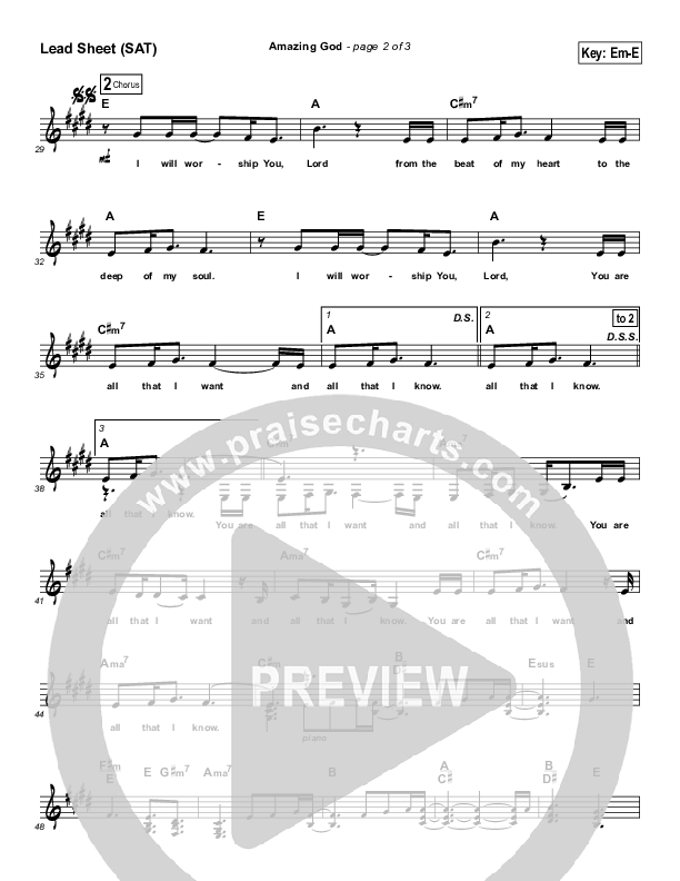 Amazing God Lead Sheet (The Rock Worship)