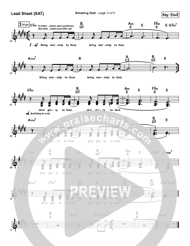 Amazing God Lead Sheet (The Rock Worship)