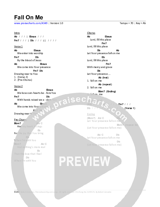 Fall On Me Chords PDF (The Rock Worship) PraiseCharts