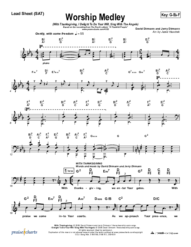 Worship Medley Lead Sheet (The Rock Worship)