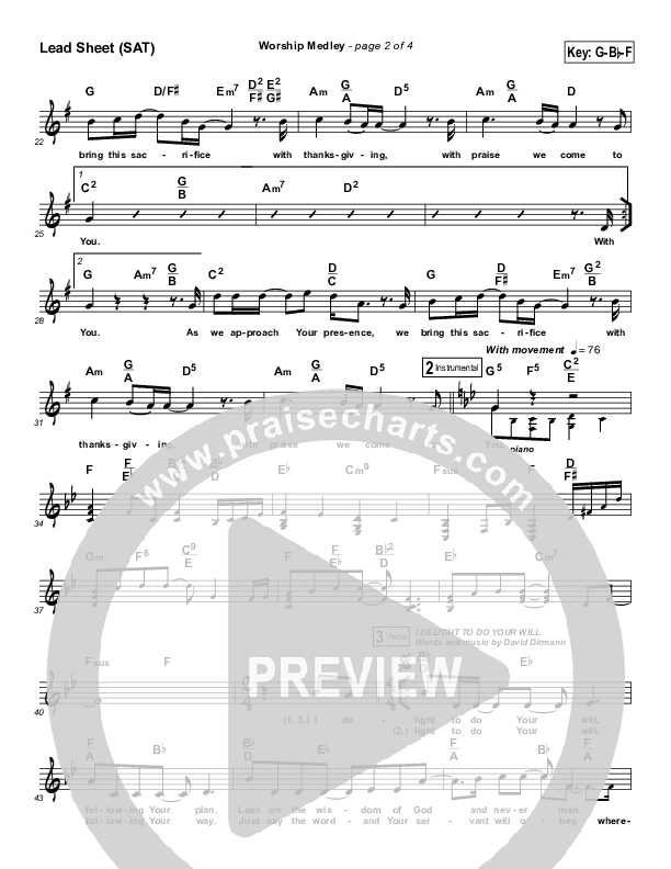 Worship Medley Lead Sheet (The Rock Worship)