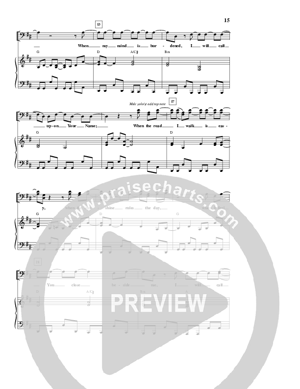 Call Upon Your Name (Sing Of Your Love) Lead & Piano (Don Poythress)