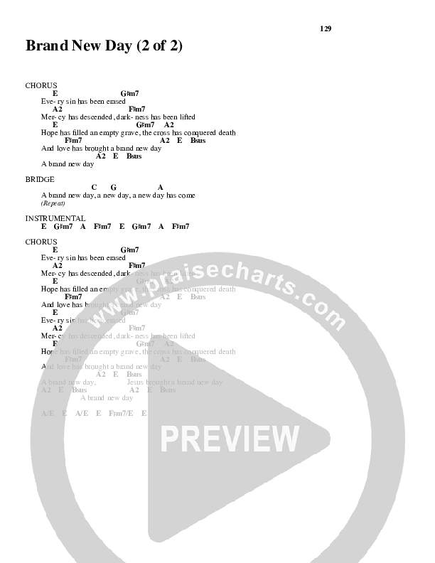 Brand New Day Chords PDF (Don Poythress) PraiseCharts