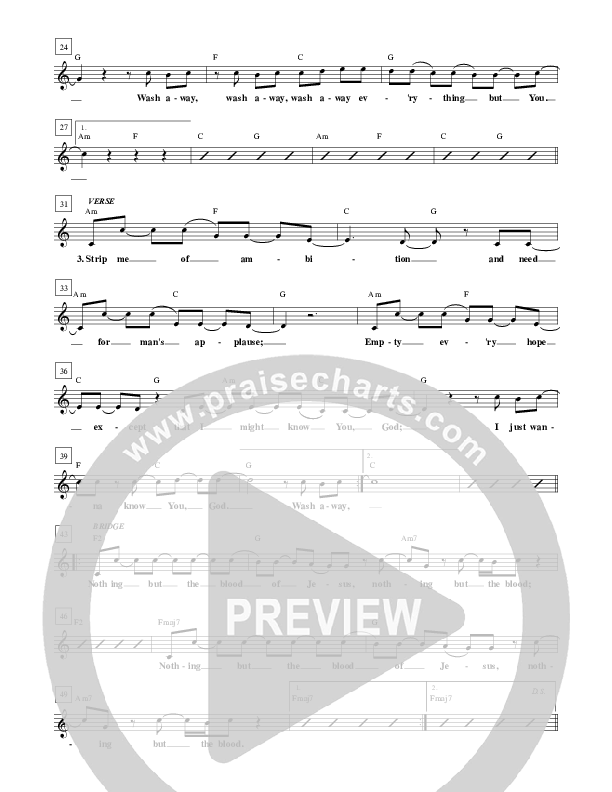 Wash Away Lead Sheet (Don Poythress)