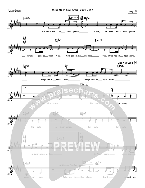 Wrap Me In Your Arms Lead Sheet (Martha Munizzi)