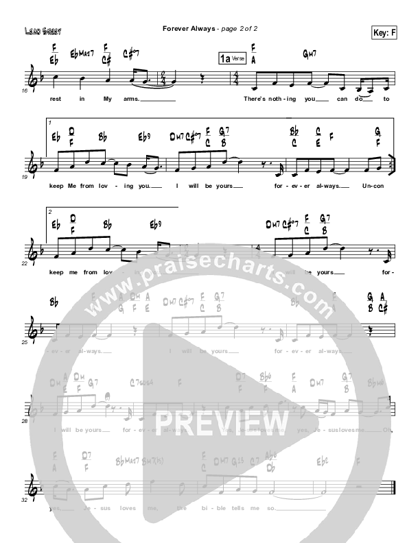 Forever Always Lead Sheet (Martha Munizzi)