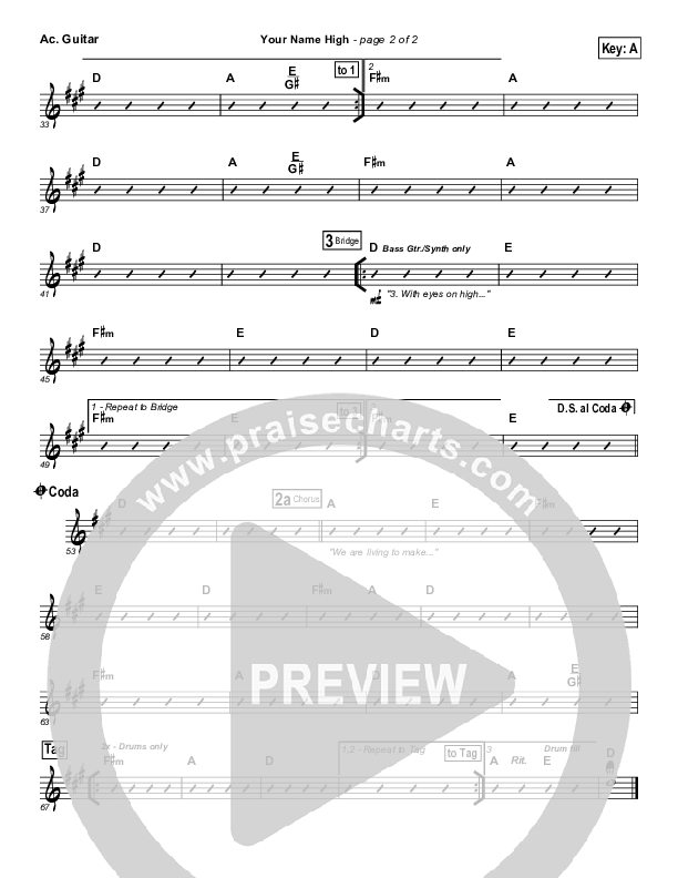 Your Name High Acoustic Guitar (Hillsong Worship)