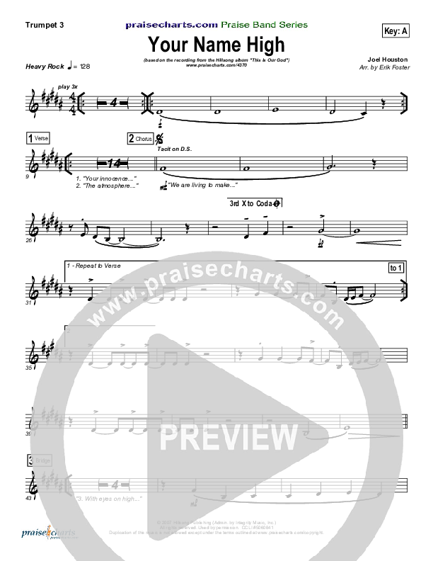 Your Name High Trumpet 3 (Hillsong Worship)