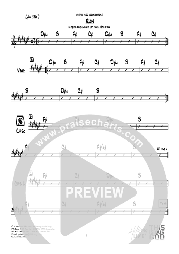 Run (Instrumental) Chords & Lyrics (Hillsong Worship)