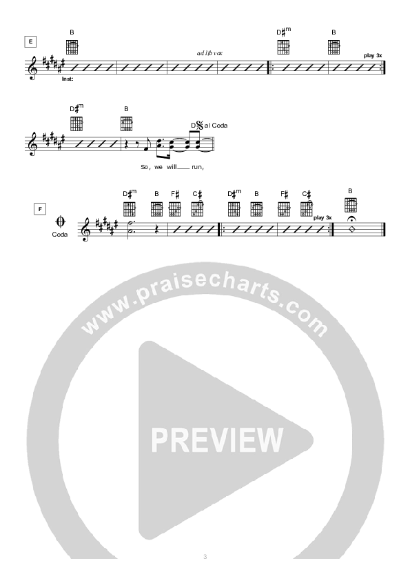 Run (Instrumental) Lead Sheet (Hillsong Worship)