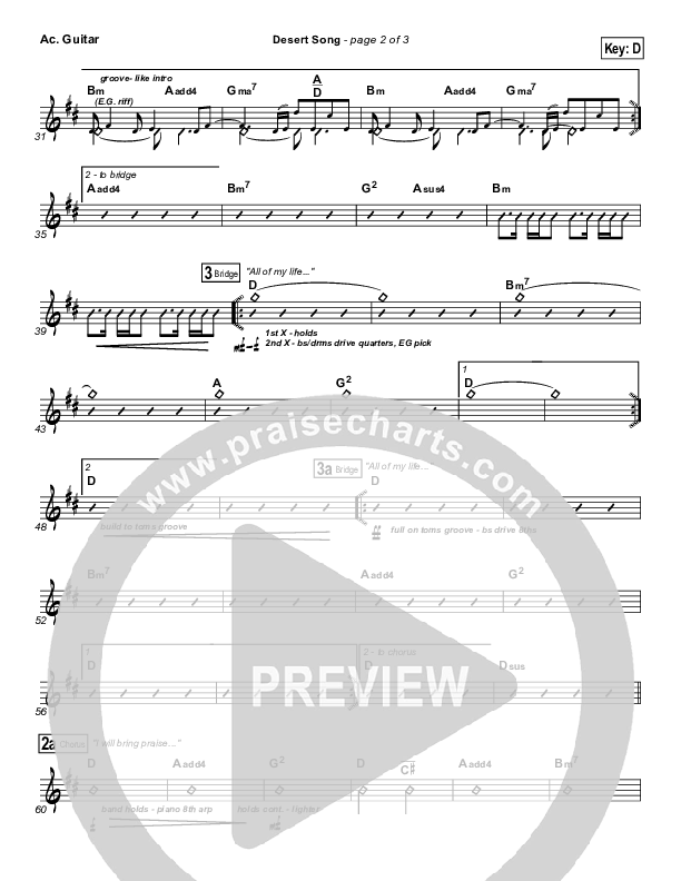 Desert Song Acoustic Guitar (Hillsong Worship)