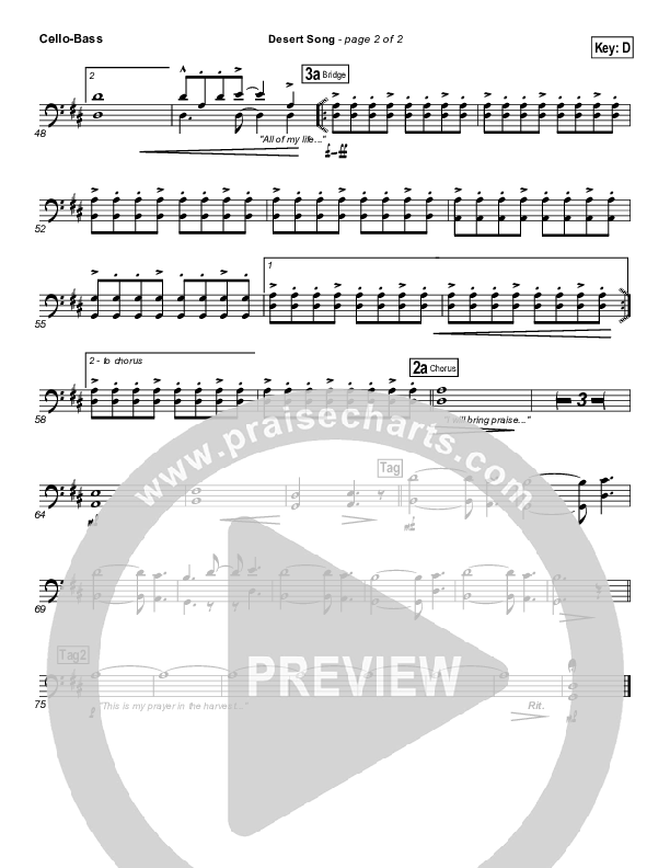 Desert Song Cello/Bass (Hillsong Worship)