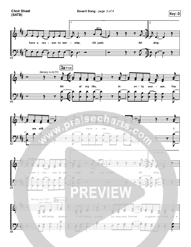 Desert Song Choir Sheet (SATB) (Hillsong Worship)