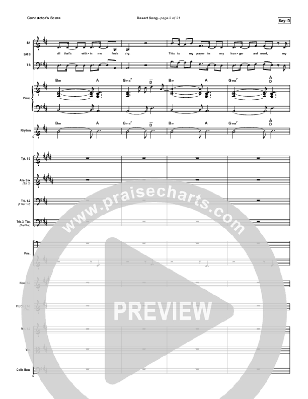 Desert Song Conductor's Score (Hillsong Worship)