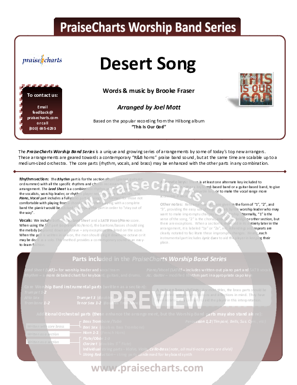 Desert Song Cover Sheet (Hillsong Worship)